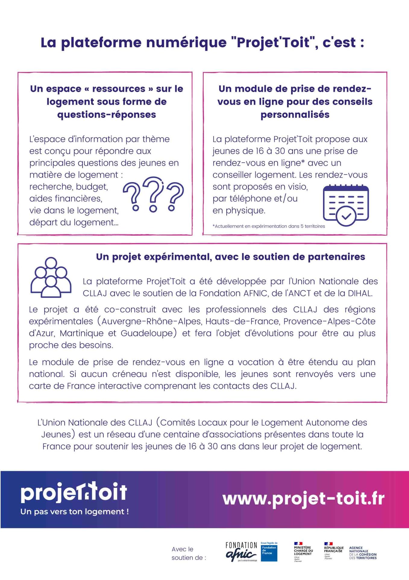 Projet toit flyer presentation partenaires 2